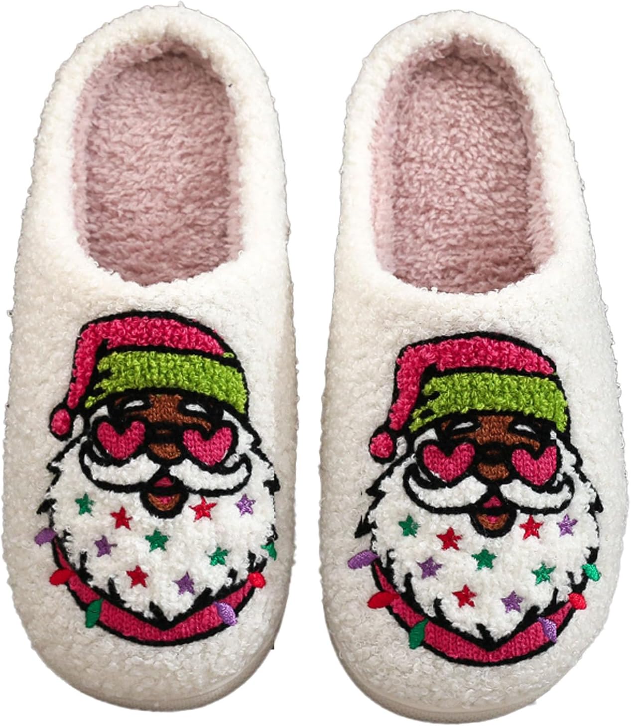 

Рождественские хлопковые тапочки зимние плюшевые с мультяшным оленем, печеньем и Санта-Клаусом для дома, хлопковые домашние туфли Oukisam, 006 Santa Claus