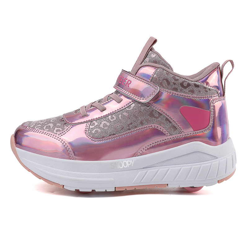 

Нескользящие, устойчивые к ударам, износостойкие, дышащие, легкие, амортизирующие, детские кроссовки для повседневной носки SNOOPY, розовый/розовый