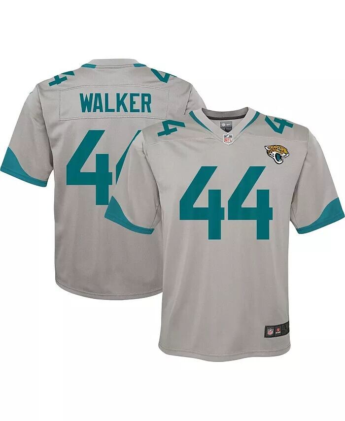 

Джерси для больших мальчиков и девочек Travon Walker Silver Jacksonville Jaguars Inverted Game Nike, серебряный