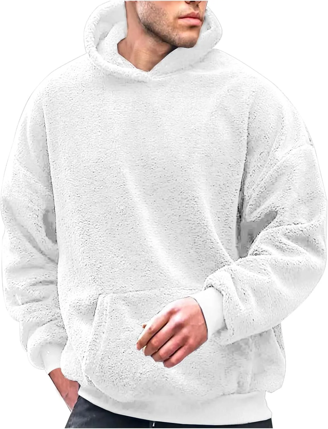 

Мужская толстовка Sherpa Fleece с капюшоном и карманом White