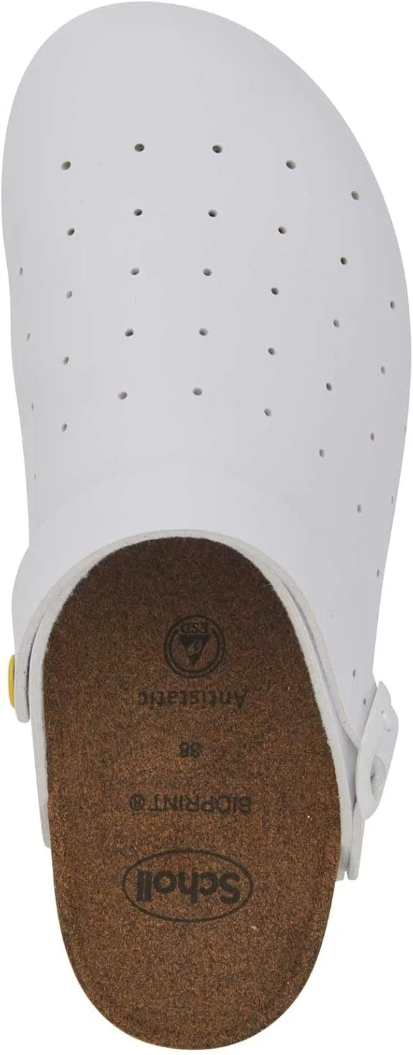 Клоги Scholl Unisex Cork Pro Medical Work Shoe, White — фото 3