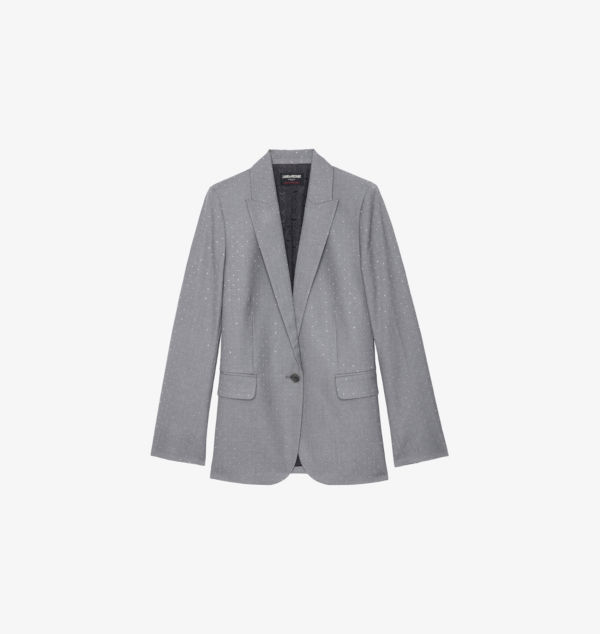 

Тканый блейзер Valse, украшенный стразами Zadig&Voltaire, цвет gris chine