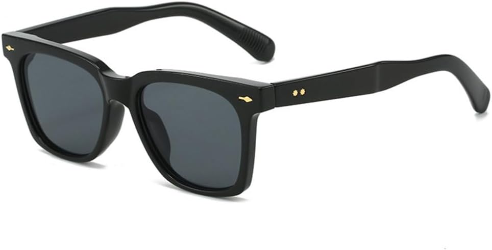 

Модные квадратные солнцезащитные очки конфетных цветов для женщин, ретро-очки с заклепками, трендовые мужские солнцезащитные очки UV400 оранжево-синего цвета LJTJTAV, Black Gray