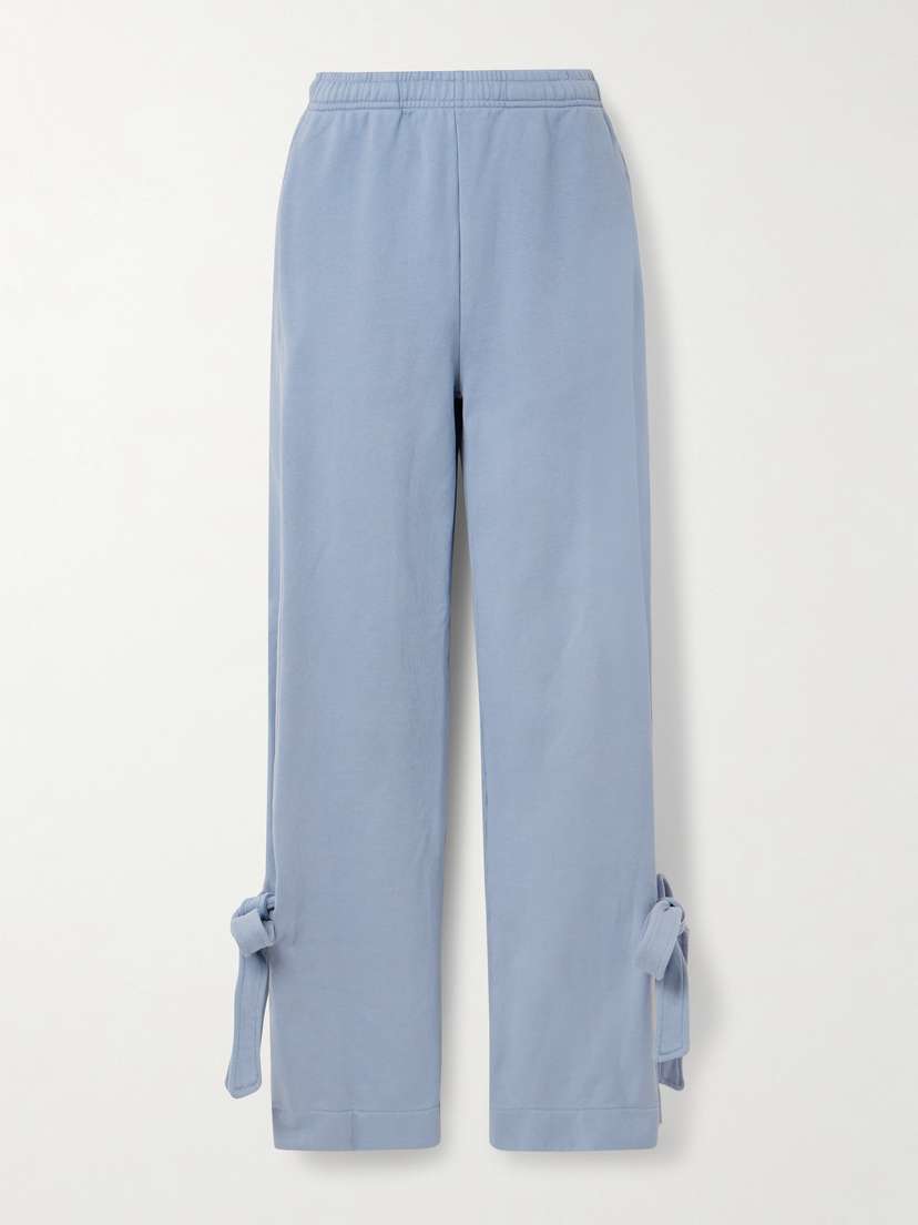 

Прямые спортивные брюки из хлопчатобумажного джерси с завязками Jw Anderson, голубой
