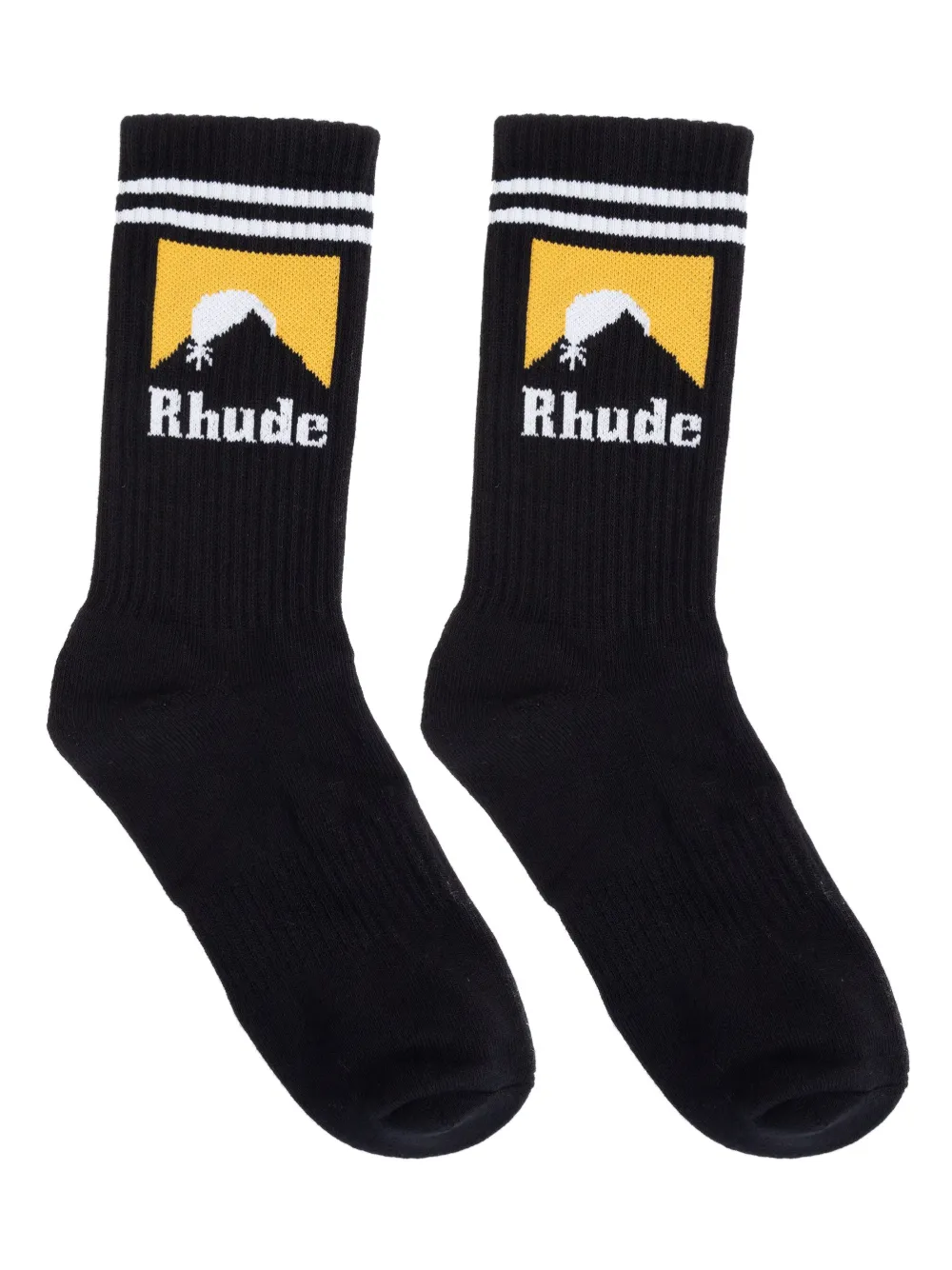 

Носки вязки интарсия с логотипом RHUDE, черный