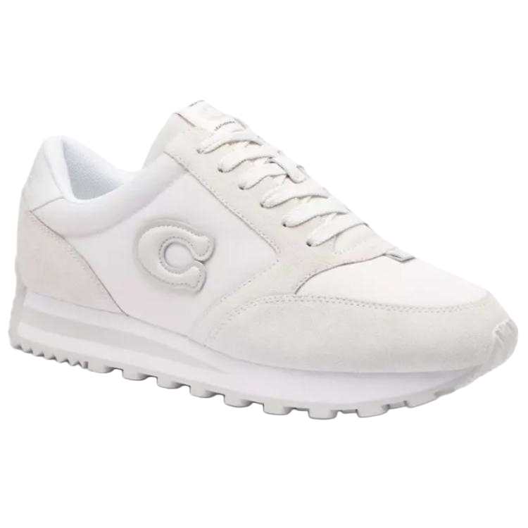 Замшевые низкие кеды мужские белые COACH, original shoe box included — фото 4