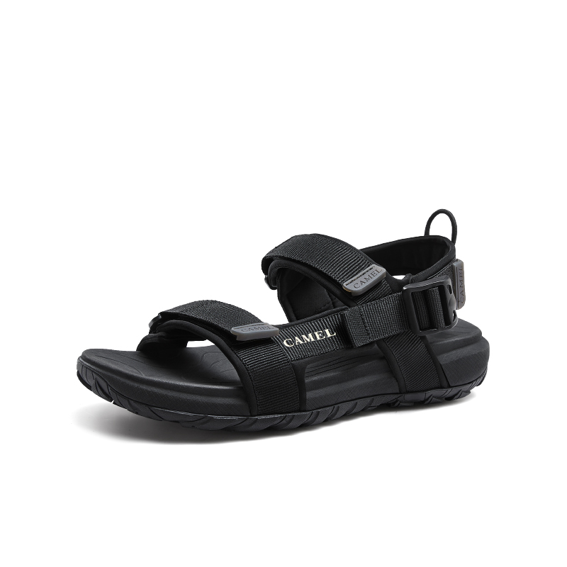 

CAMEL Пляжные сандалии мужские оливково-зелёные с чёрным, цвет Black