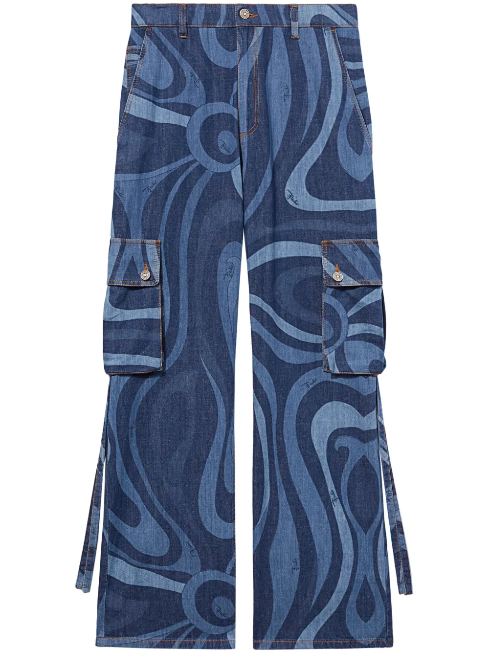 

Джинсы карго с принтом Marmo PUCCI, синий