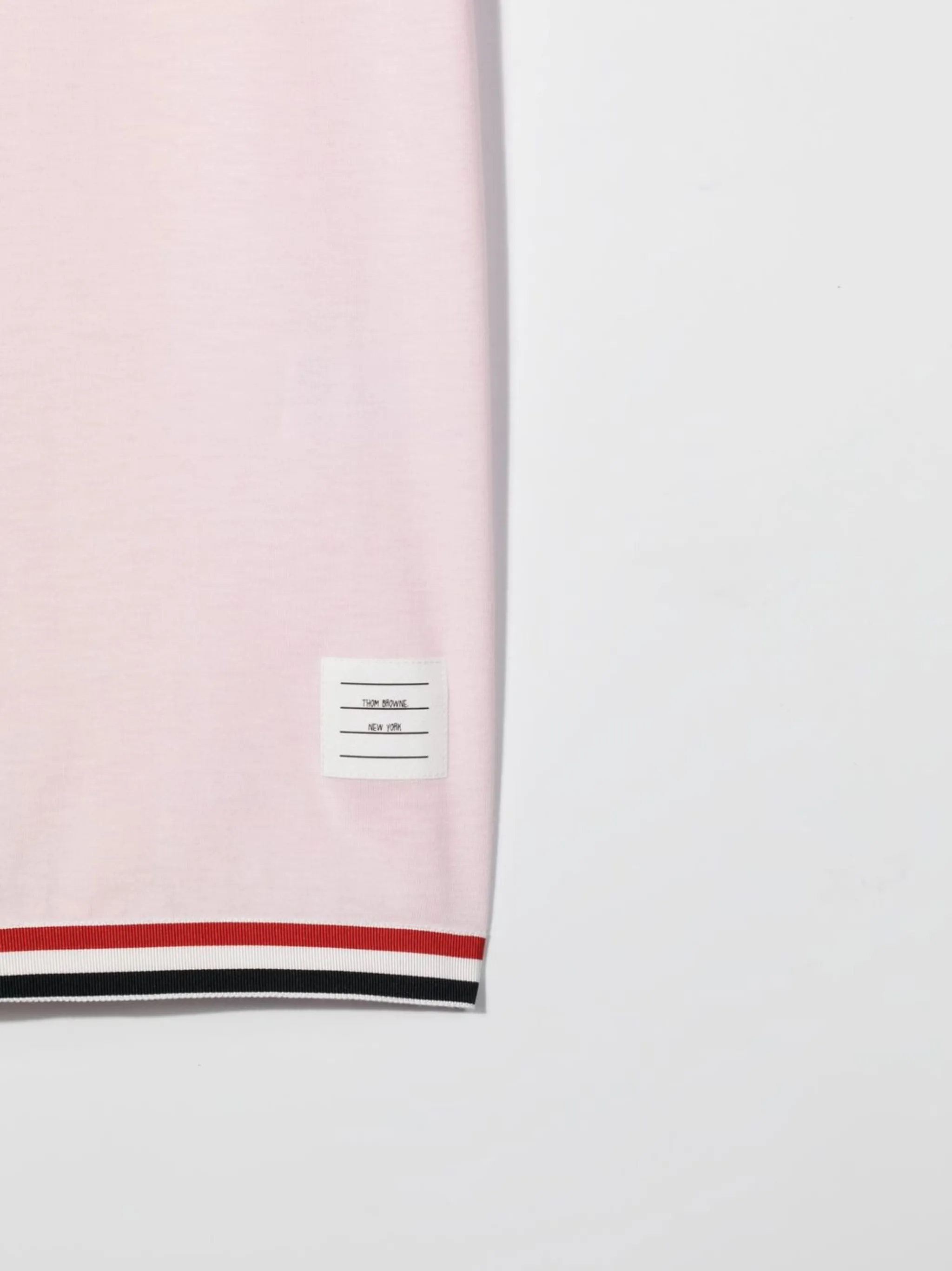Платье-футболка с отделкой в полоску Thom Browne Kids, розовый — фото 3