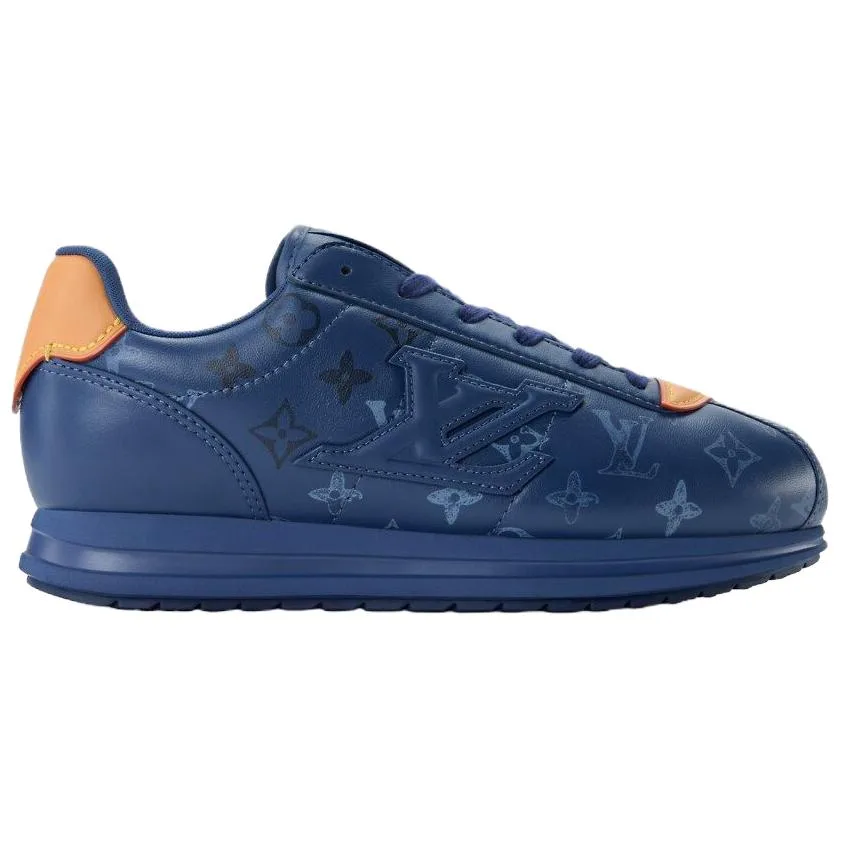 LOUIS VUITTON Кроссовки низкие мужские casual из мягкой коровьей кожи blue, коллаборация nigo — фото 3