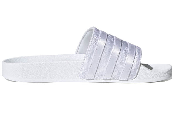 Тапочки originals adilette satin embroidered slippers Adidas, белый — фото 2
