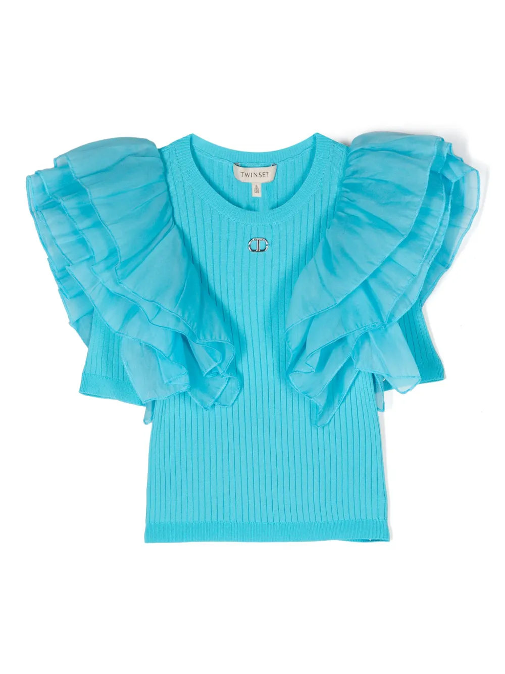 

Футболка с рукавами из органзы TWINSET Kids, синий