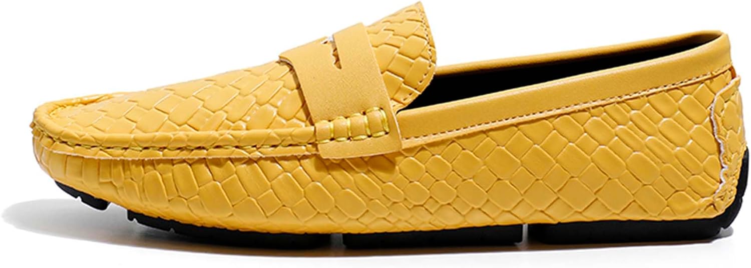

Мужские пенни-лоферы модные для городской молодежи, для повседневной прогулки и вождения, против скольжения, дышащие, для бизнеса, офиса, официальной одежды, банкетов, свадеб, костюмов, кожаные туфли Generic, желтый