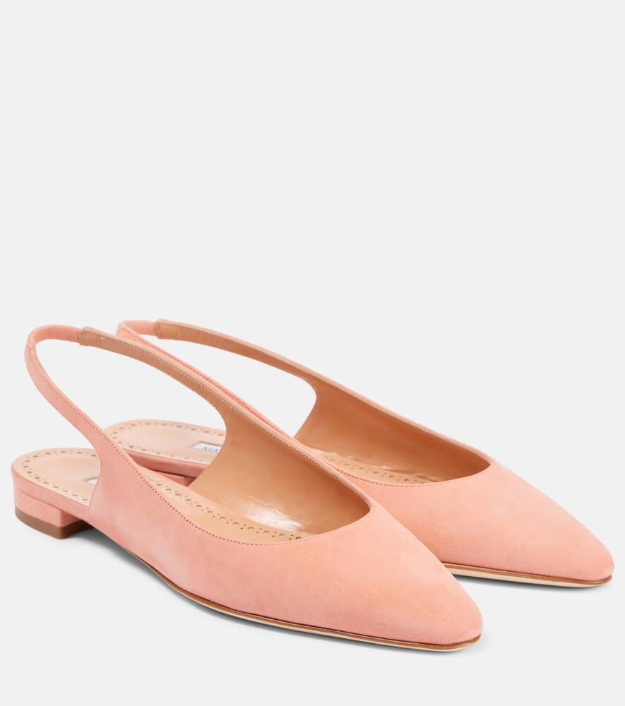 Sawra 10 замшевые балетки на ремешке Manolo Blahnik, 8601 Mcor