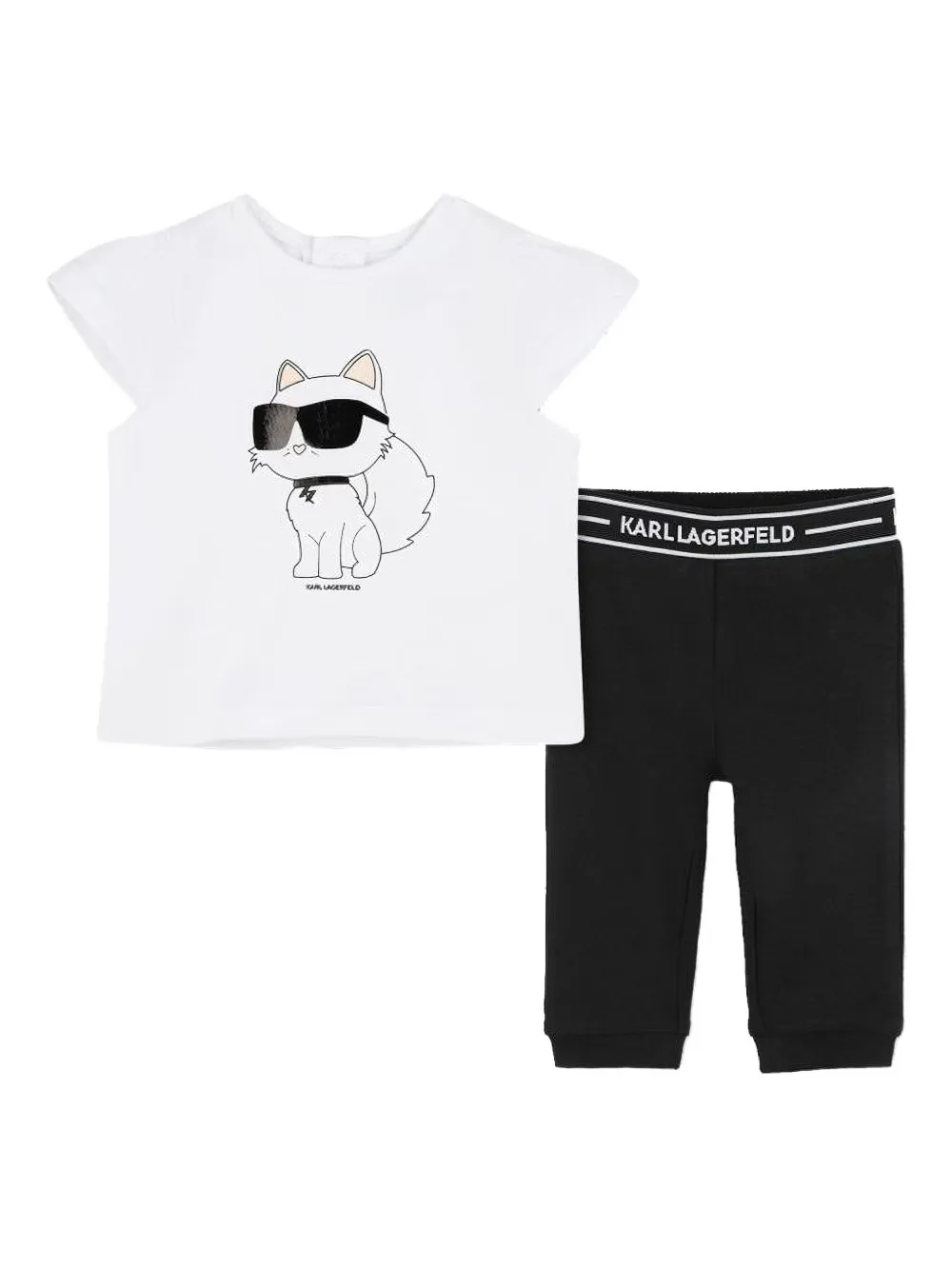 

Комплект брюк с принтом Choupette KARL LAGERFELD KIDS, белый