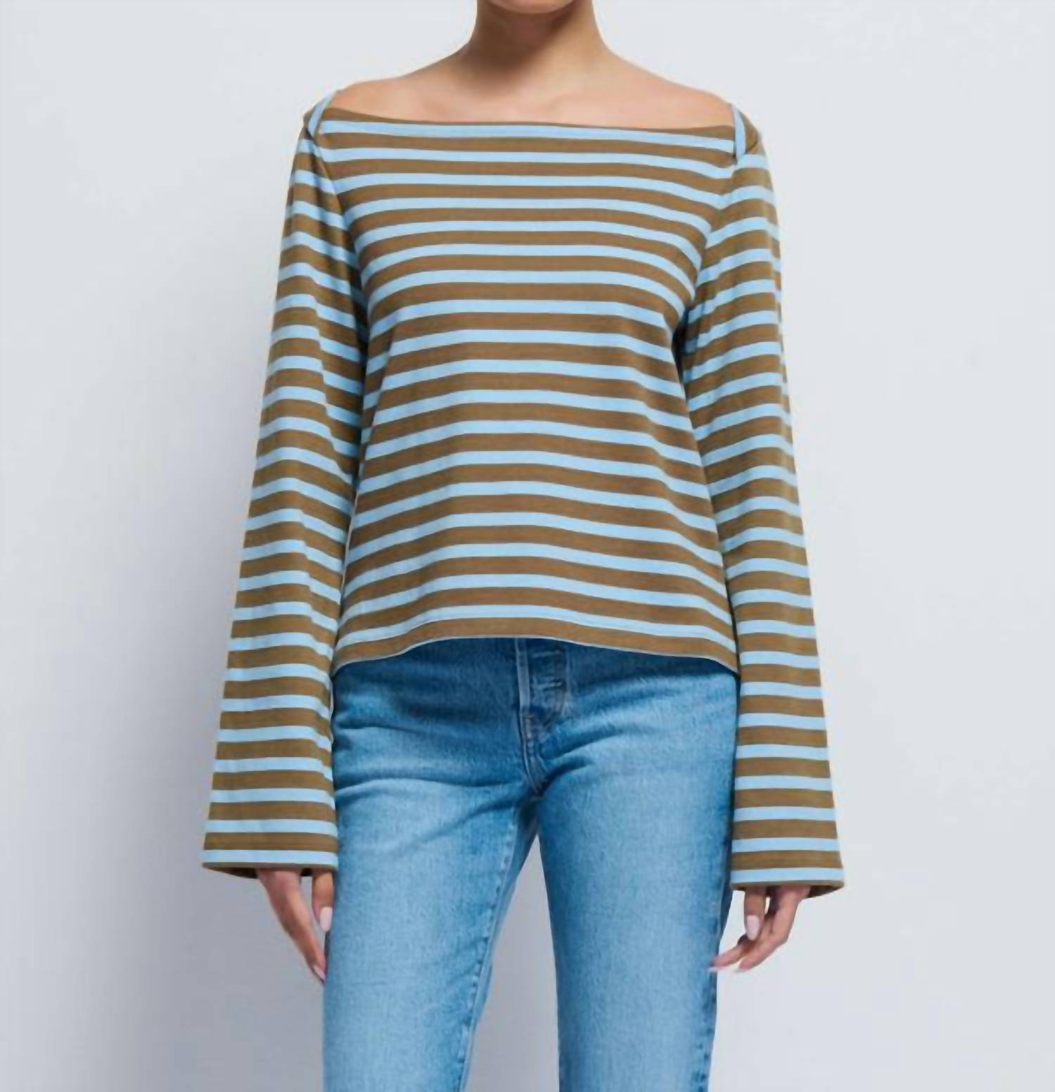 

Топ с вырезом-лодочкой Bryce Stripe в полоску Capers Prato Nation LTD, цвет capers prato stripe