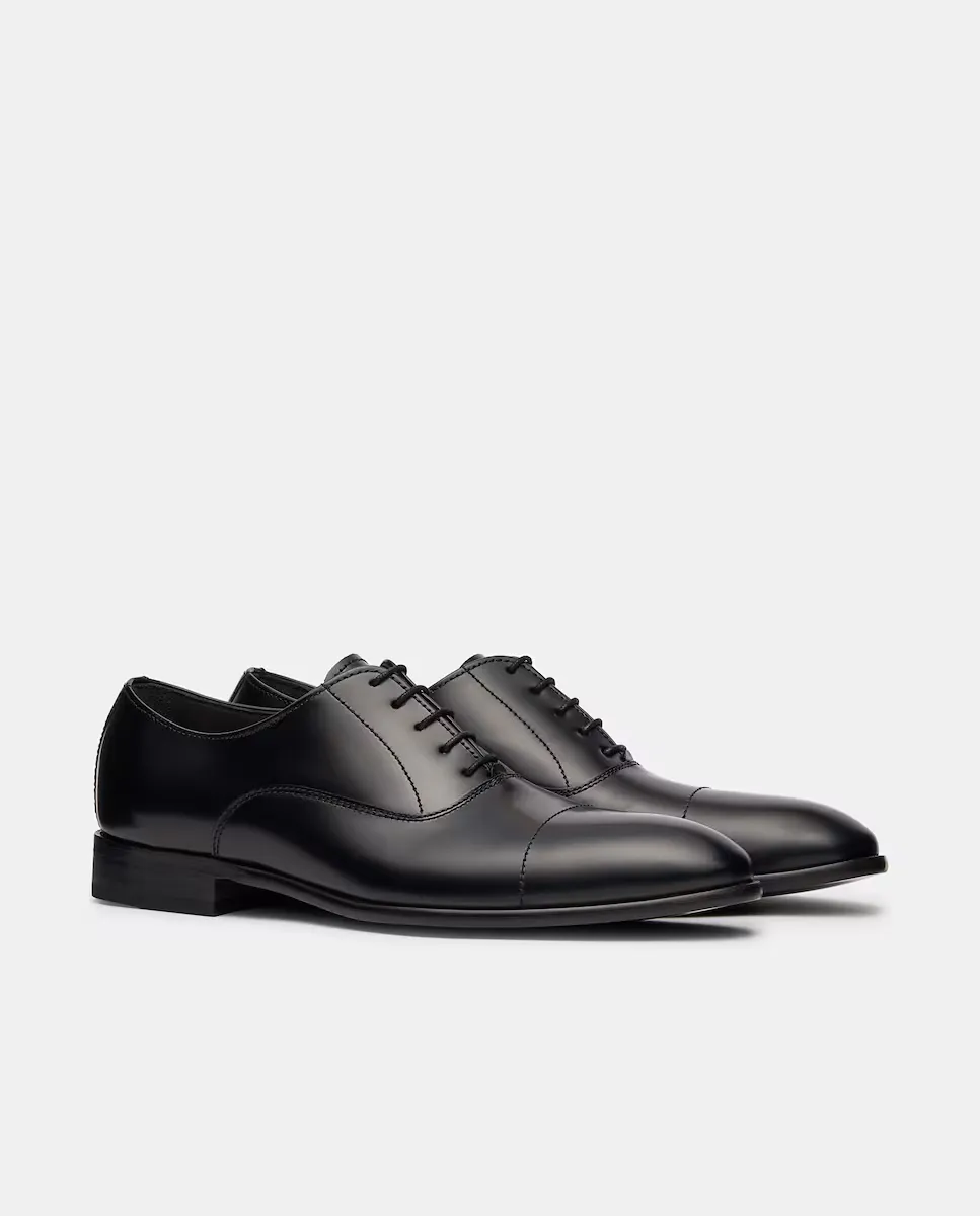 Мужские туфли на шнуровке Regent Straight Toe из черной яловой кожи Lottusse — фото 2