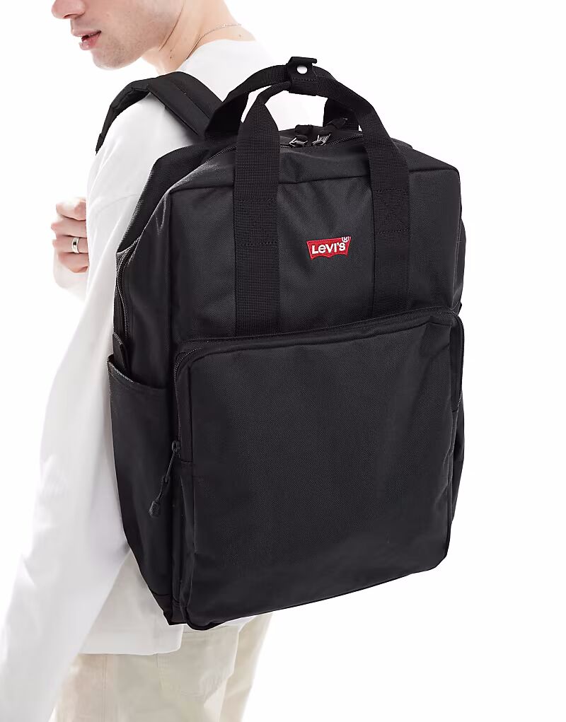 

Рюкзак Levi's L pack с логотипом «летучая мышь» черного цвета