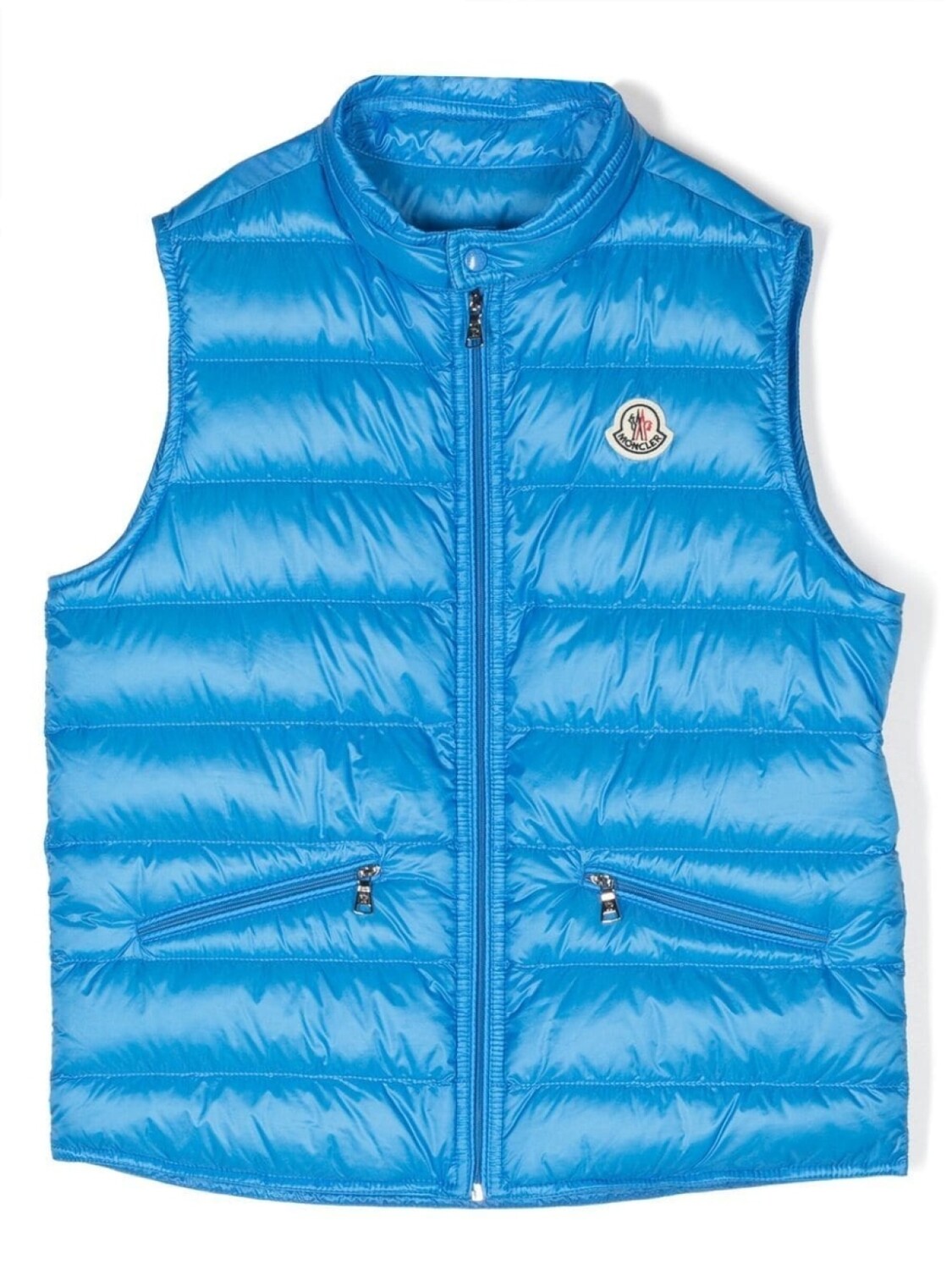 

Moncler Enfant дутый жилет с нашивкой-логотипом, синий