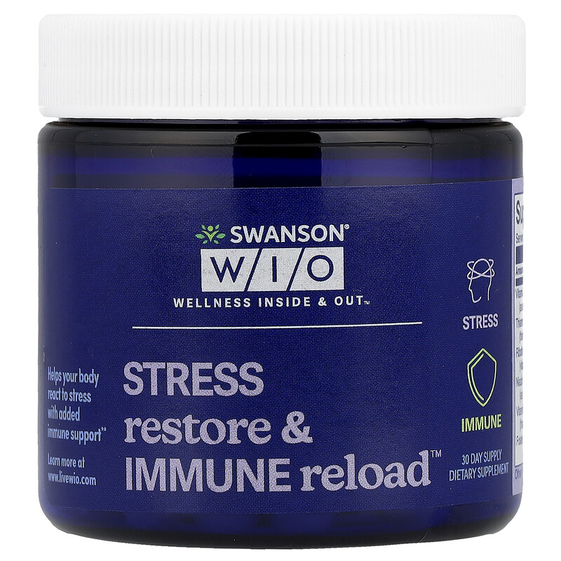 

Swanson WIO, Stress Restore & Immune Reload , 30 капсул
