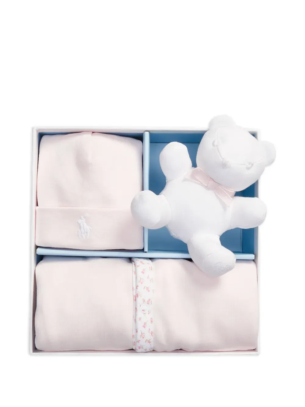 Детская одежда с цветочным принтом (комплект из трех предметов) Polo Ralph Lauren Kids, розовый — фото 2