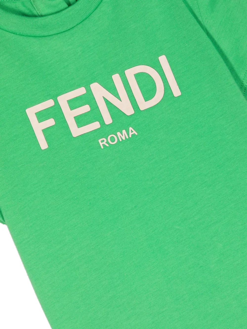 Футболка с логотипом FENDI KIDS, зеленый — фото 3