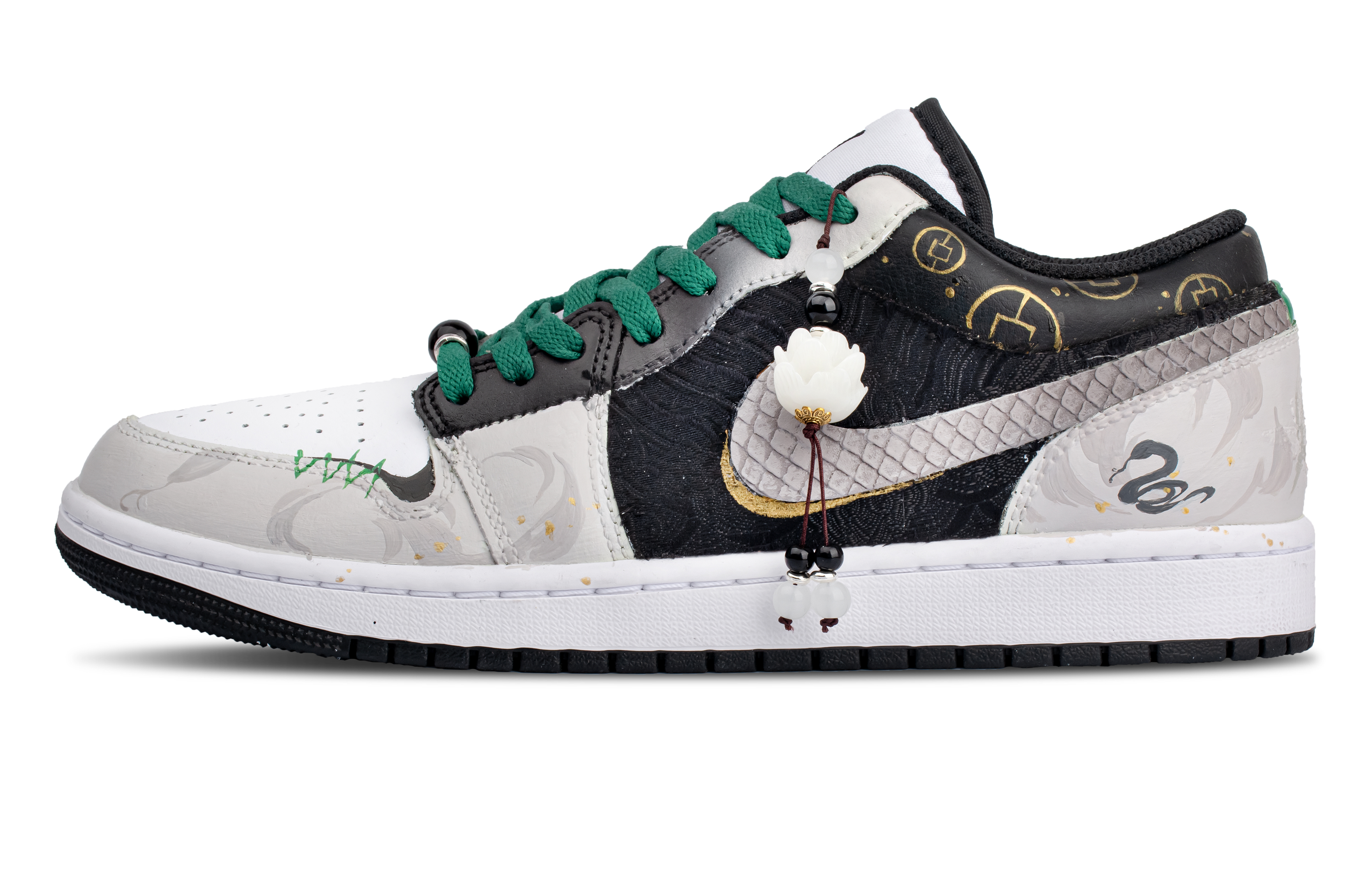 

Jordan Баскетбольные кроссовки Air 1 Vintage, низкие, мужские, цвет: черный, серый, зеленый