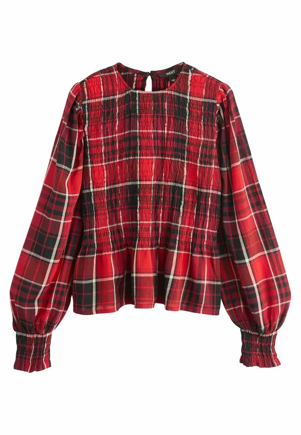 Блузка прямого кроя со сборками Next, Red Check