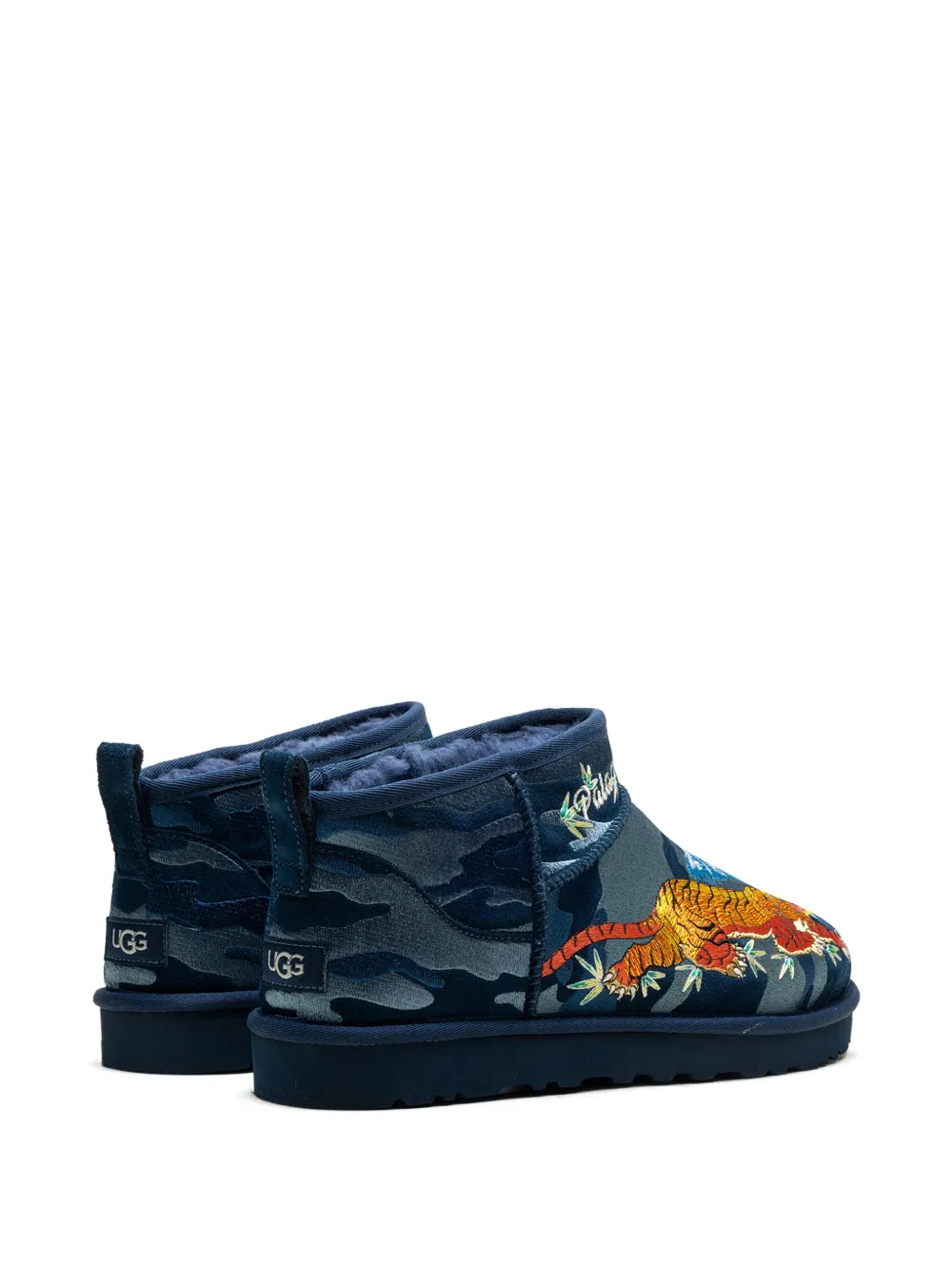 Угги мужские UGG Mini Palace короткие с вышивкой тигра, синий — фото 3