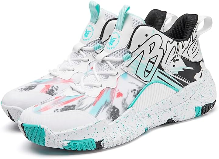 

Баскетбольные кроссовки для мальчика, легкие модные кеды Jevaloo, белый/черный/зеленый