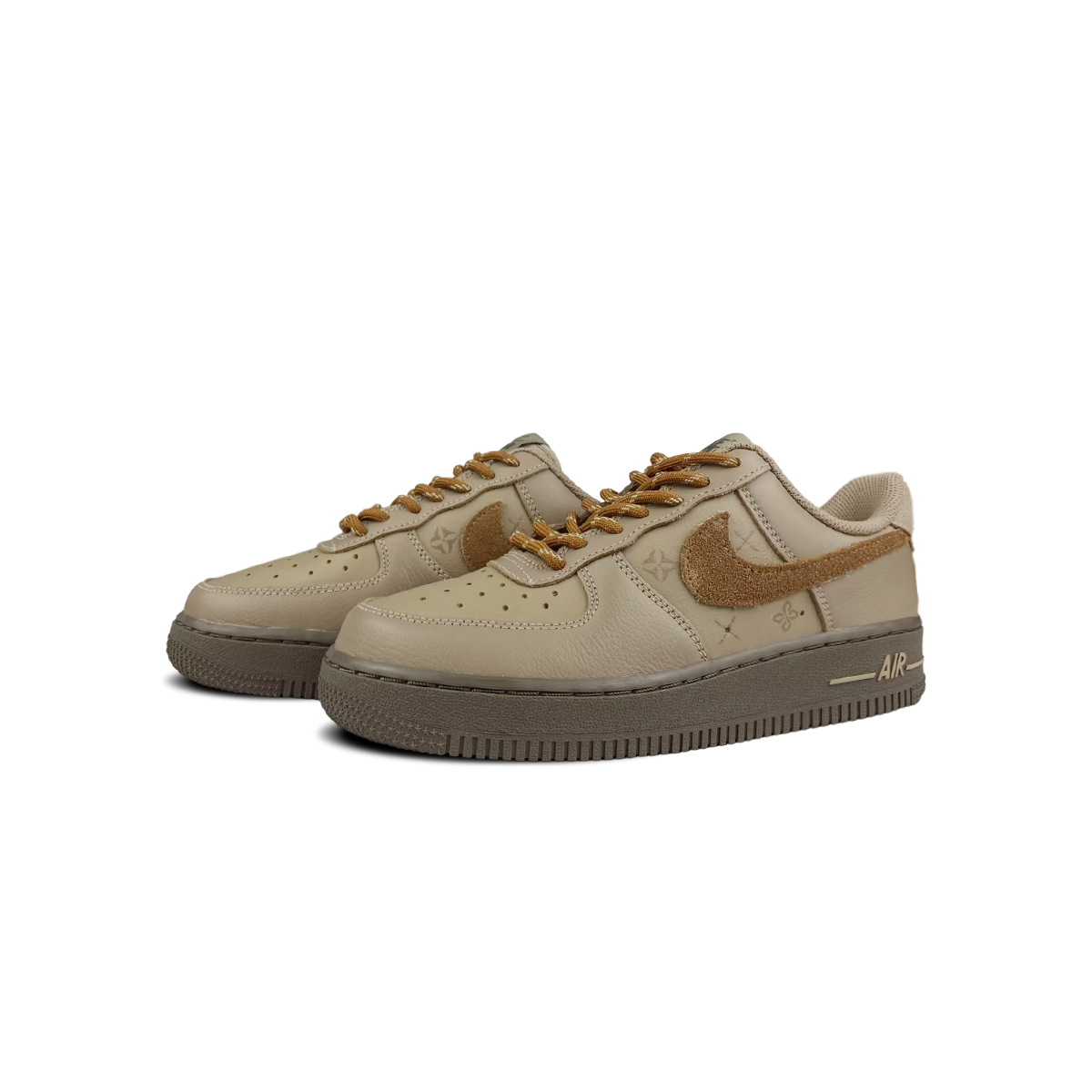 Air Force 1 Lv8 BNK Timber, с фирменным штампом устойчивые к истиранию низкие кроссовки для скейтбординга Unisex Nike, Timber Imprint — фото 4