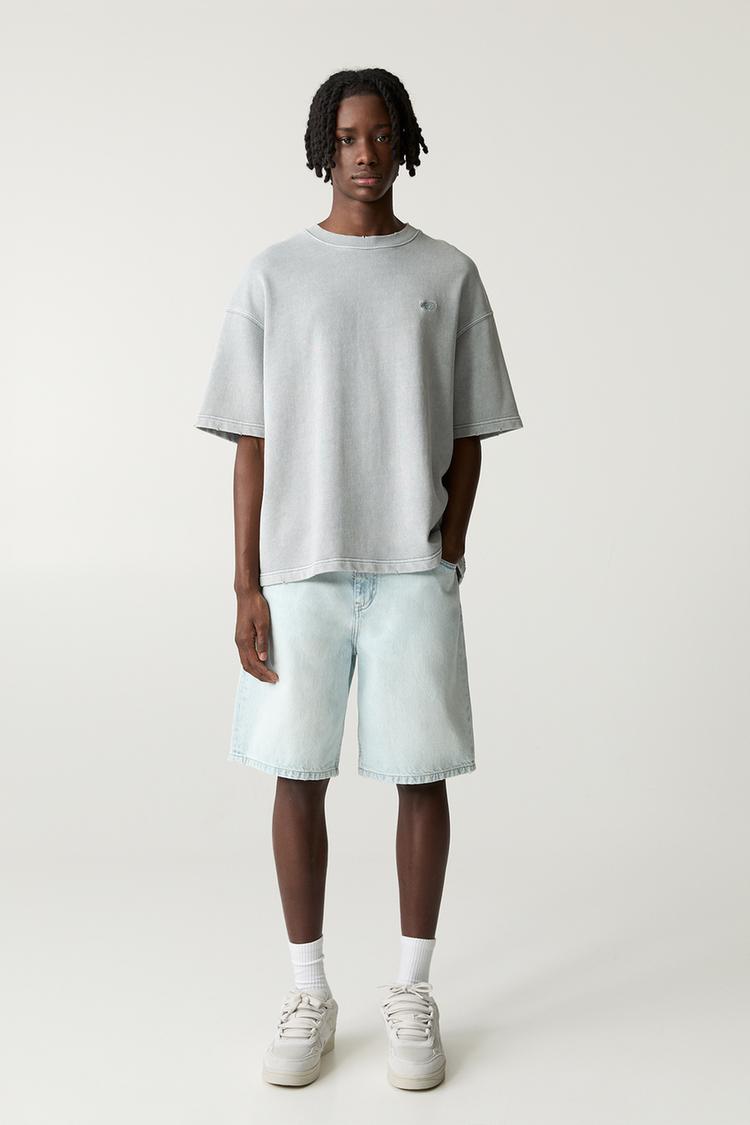 

Мешковатые джинсовые шорты-бермуды Pull And Bear, индиго