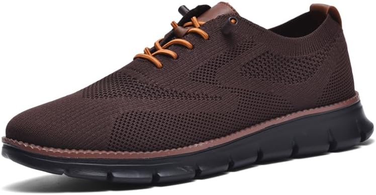 

Мужские кроссовки Wearbreeze Business Casual Oxford - легкие классические туфли на шнуровке для работы, путешествий и повседневной носки Rufone, 087coffee Color