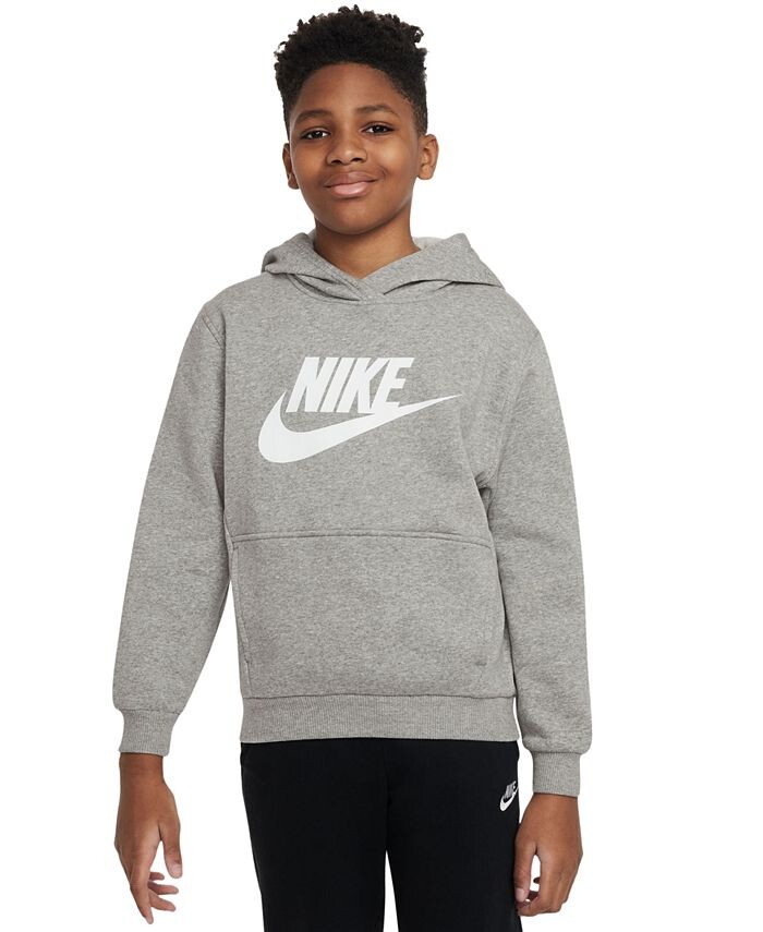 

Флисовая толстовка Club для спортивной одежды для больших детей Nike, серый