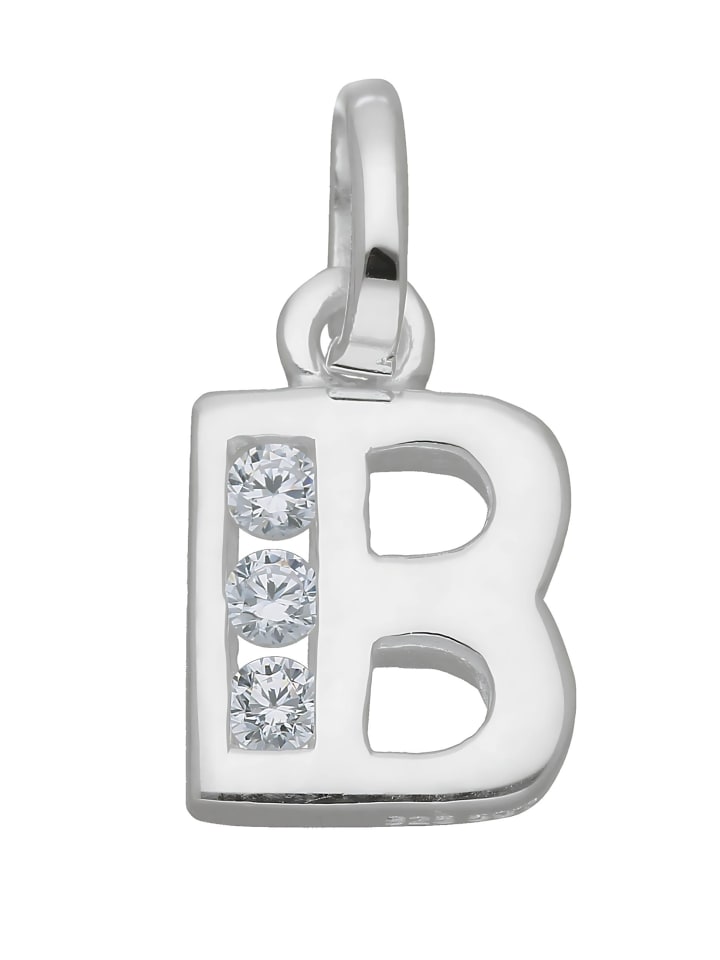 

Adeliás Подвеска в виде буквы B из серебра 925 пробы для женщин и мужчин, украшенная кубическим цирконием