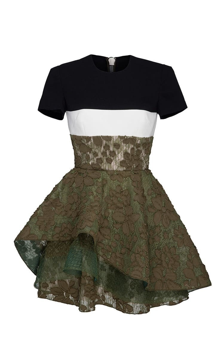 

Мини-платье из атласного кружева с цветочным принтом Alex Perry Delphine. Alex Perry, Multi