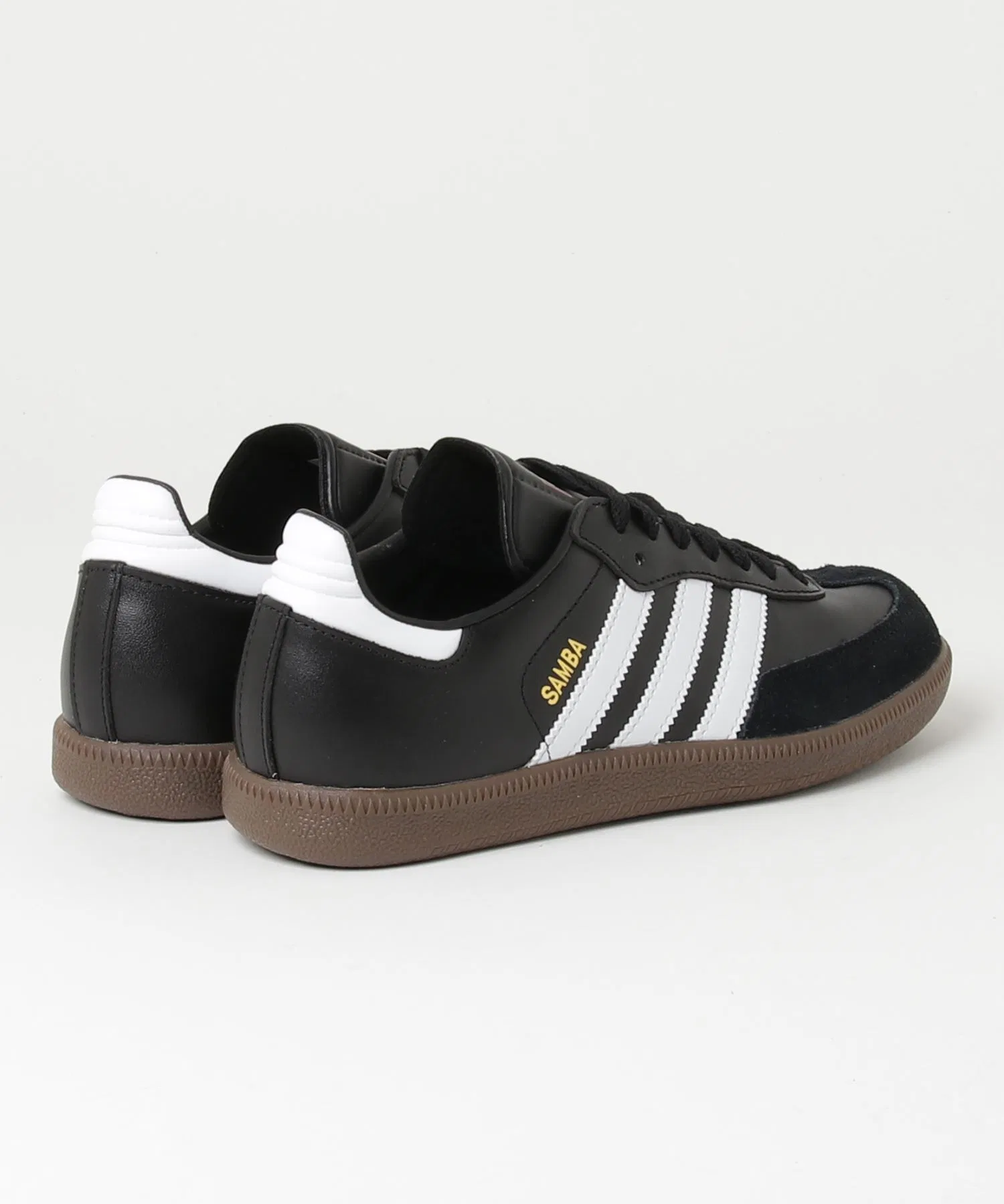Мужские кожаные кроссовки Samba adidas чёрно-белые — фото 2