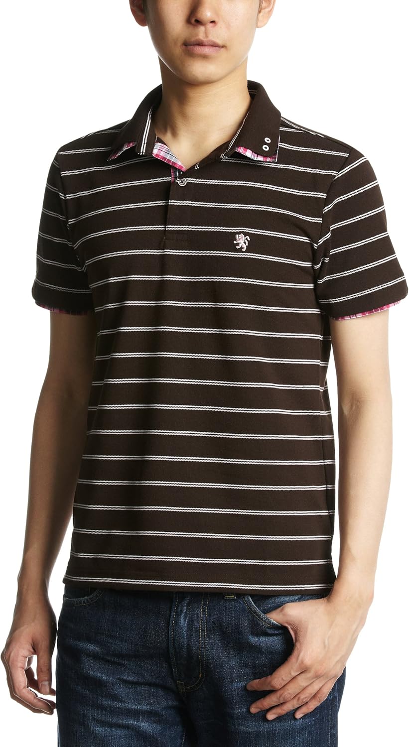 

Поло с двойным воротником и полосками из розового понка Pincponc