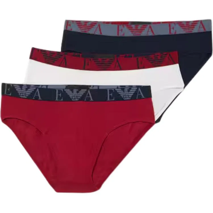 Боксеры 3 шт. Emporio Armani белый+черный+красный