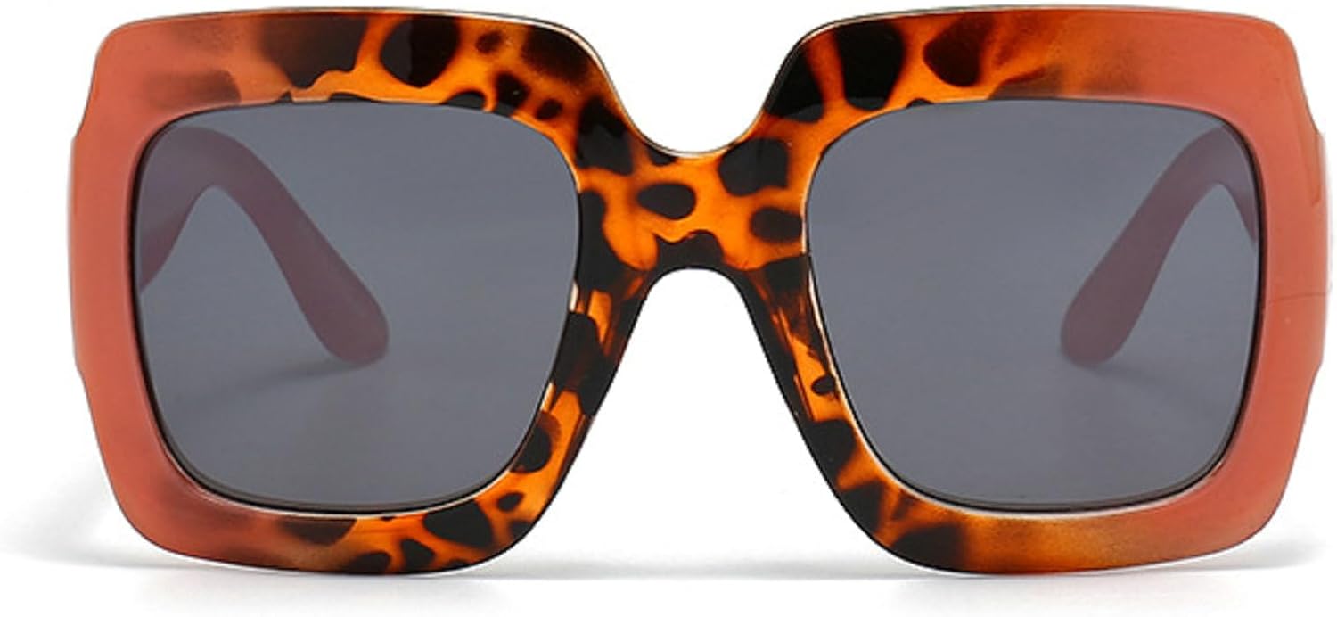 

Крупные модные квадратные солнцезащитные очки для женщин и мужчин, классические солнцезащитные очки-щитки, женские ретро-очки с градиентным леопардовым принтом mincl, Brown