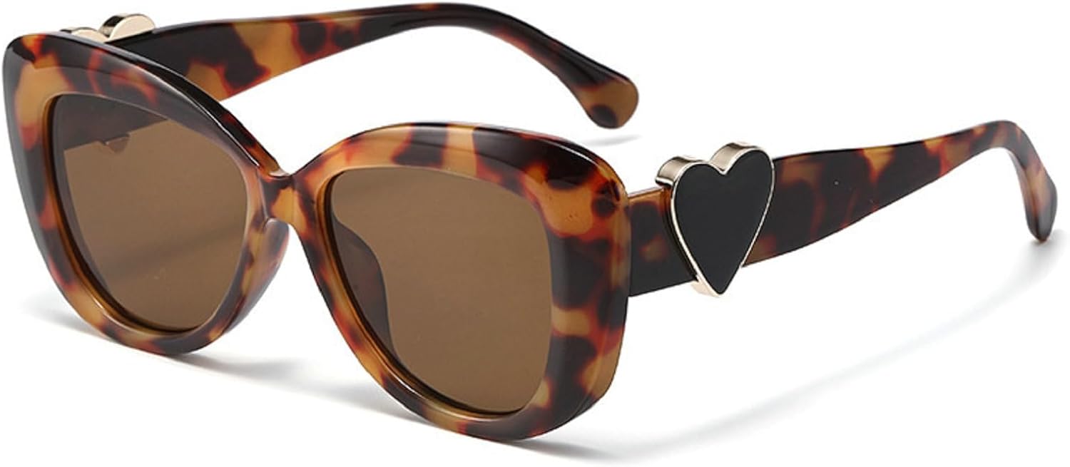 

Модные квадратные солнцезащитные очки для женщин и мужчин, в форме сердца, уникальные дизайнерские стильные солнцезащитные очки в панк-стиле с квадратной оправой mincl, Leopard