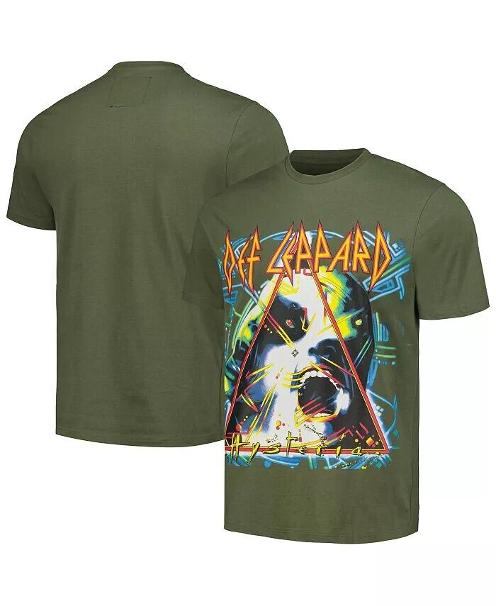 

Мужская и женская оливковая футболка Def Leppard Hysteria Reason, зеленый