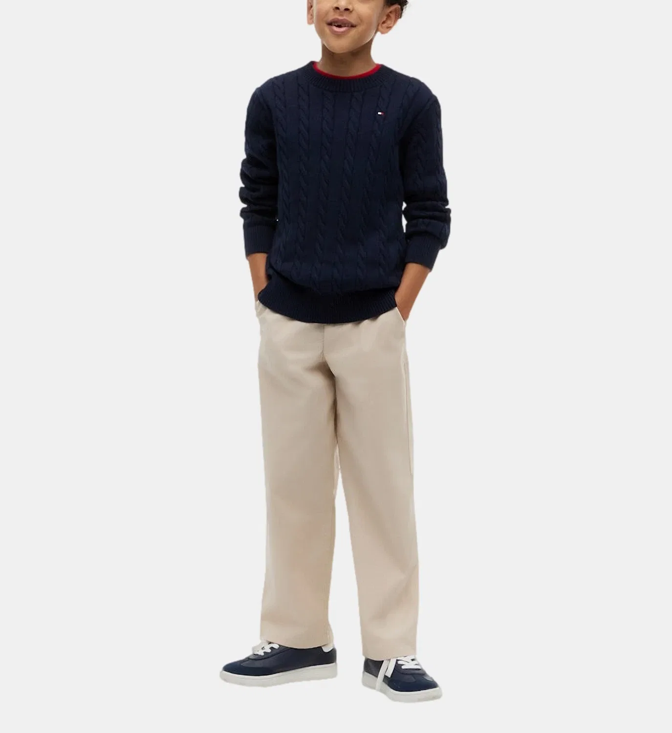 Фирменный свитер из крученого хлопка Tommy Hilfiger, синий — фото 2