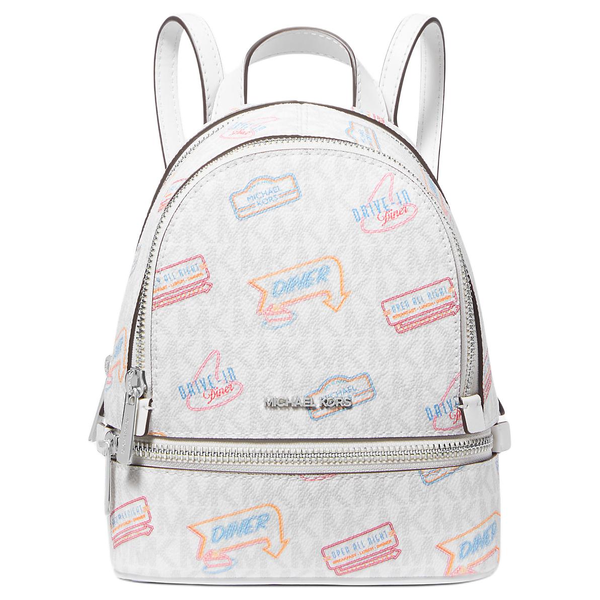 

MICHAEL KORS Рюкзак Rhea Coated Canvas Mini женский белый