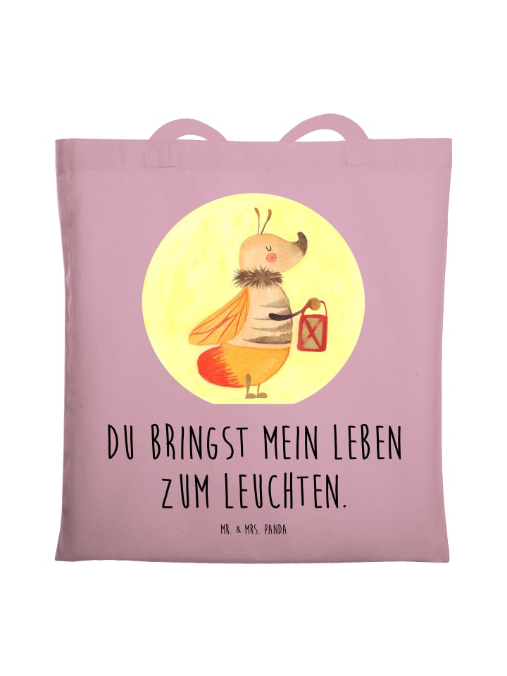 

Mr. & Mrs. Panda Сумка-шоппер с изображением светлячков и надписью нежно-розового цвета