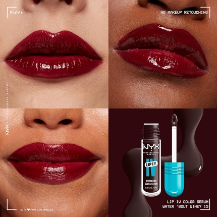 Блеск для губ-блеск Nyx Professional Makeup Lip IV Hydrating Gloss Stain - Up to 12hr Water 'Bout Wine — фото 2