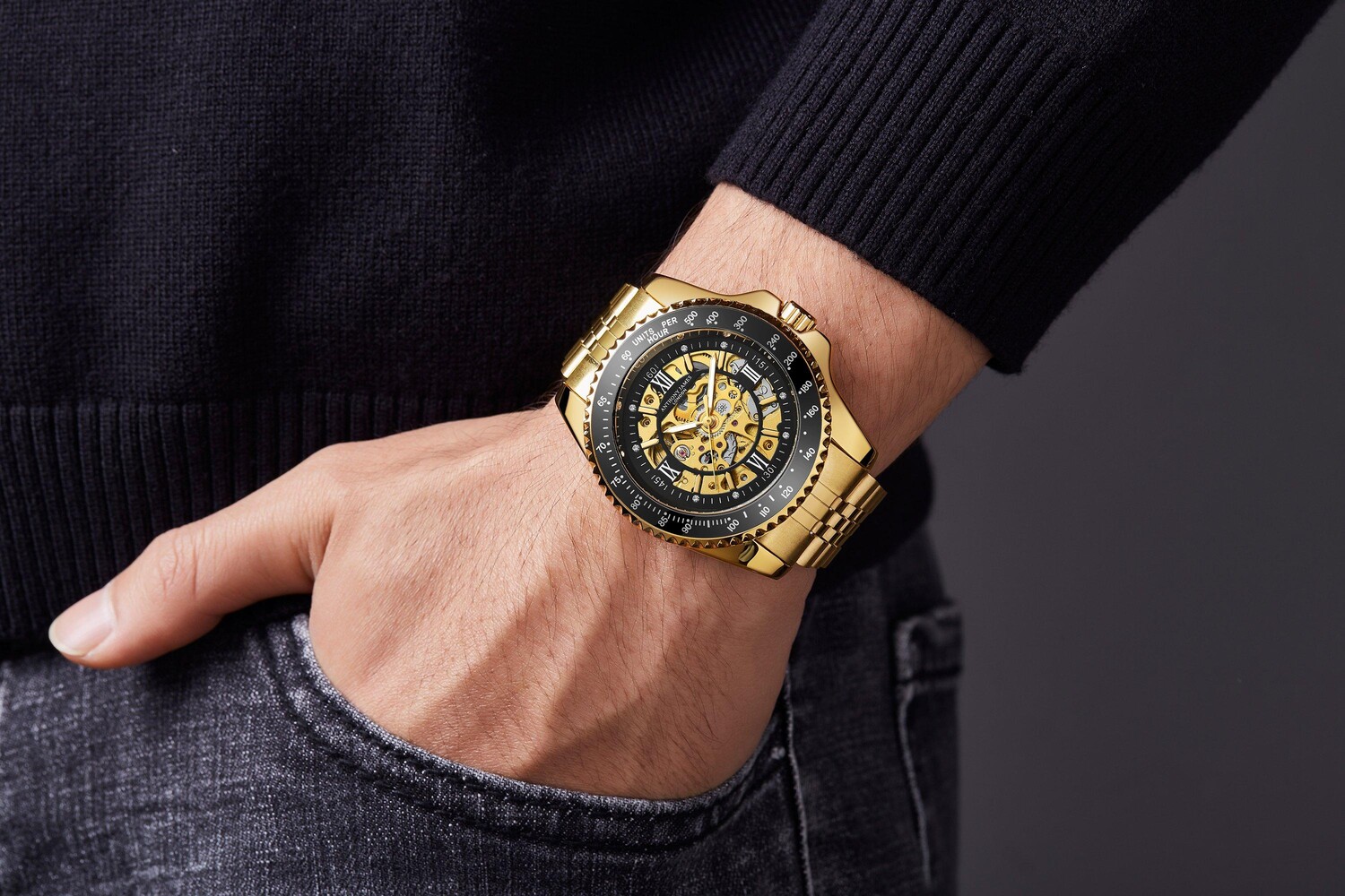 Автоматические спортивные часы Anthony James Limited Edition с тахометром — фото 2