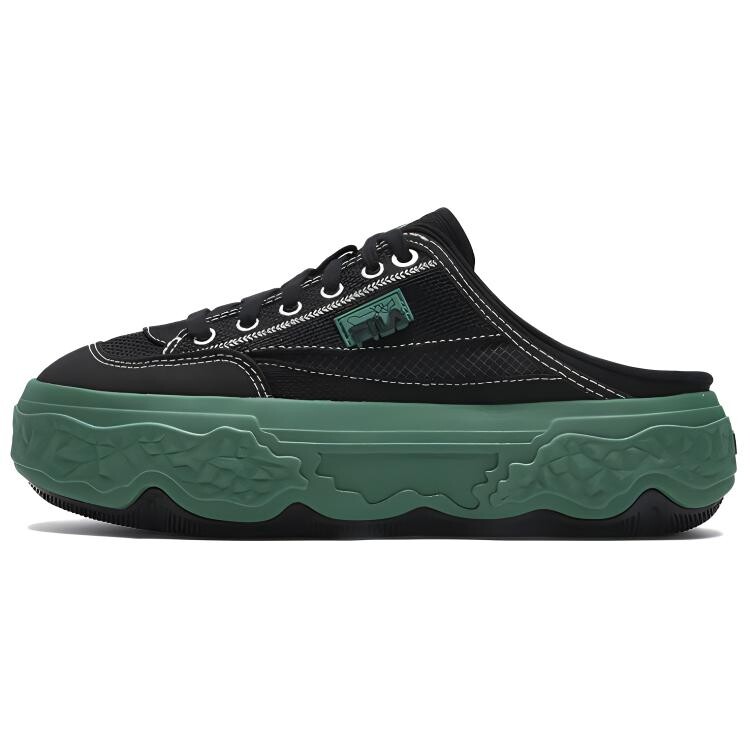 

ROCK Canvas Shoes Womens Low-top Black/green Fila