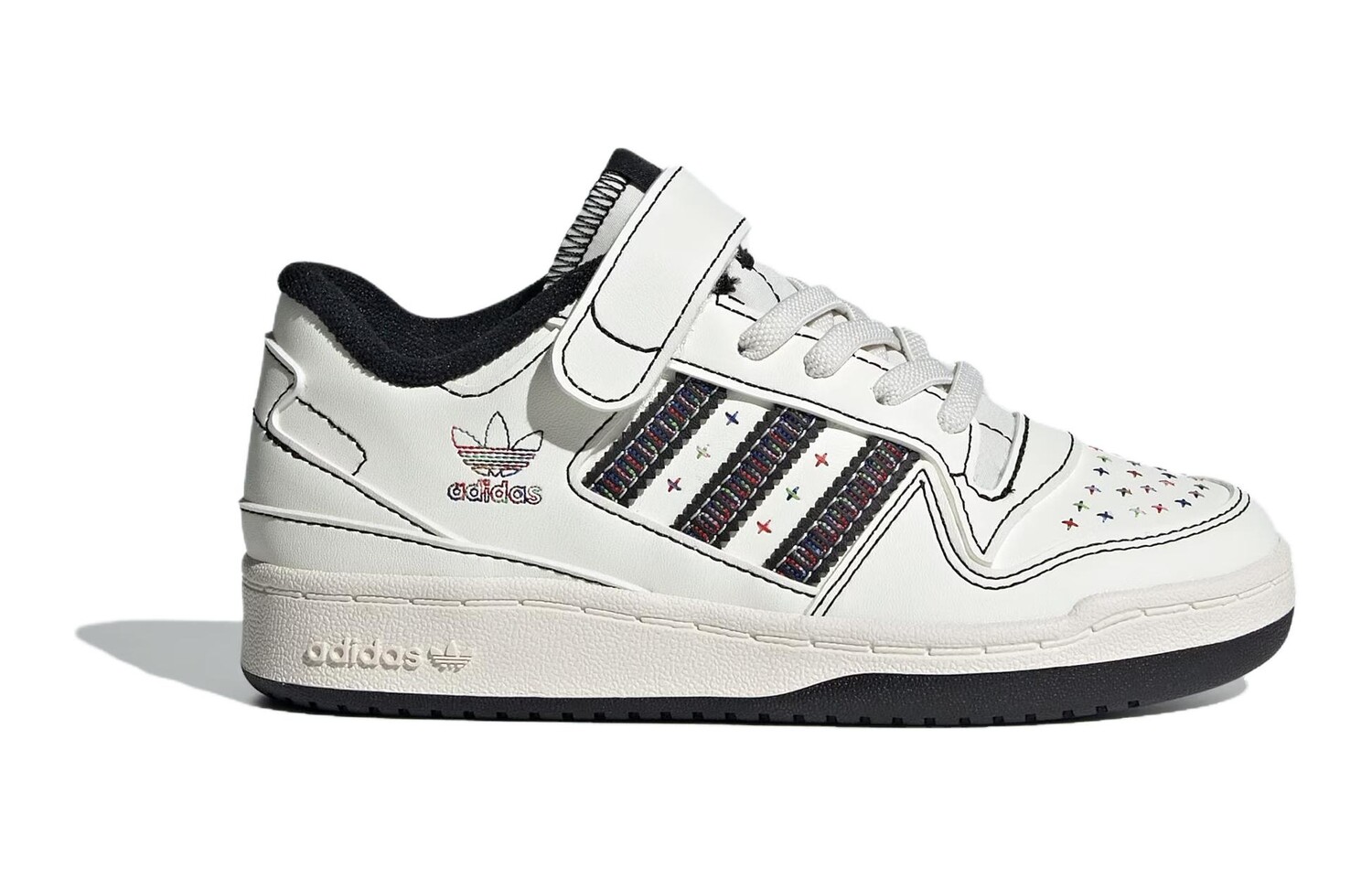 FORUM Kids" Скейтбординг Обувь для детей Adidas Originals, белый/черный — фото 2