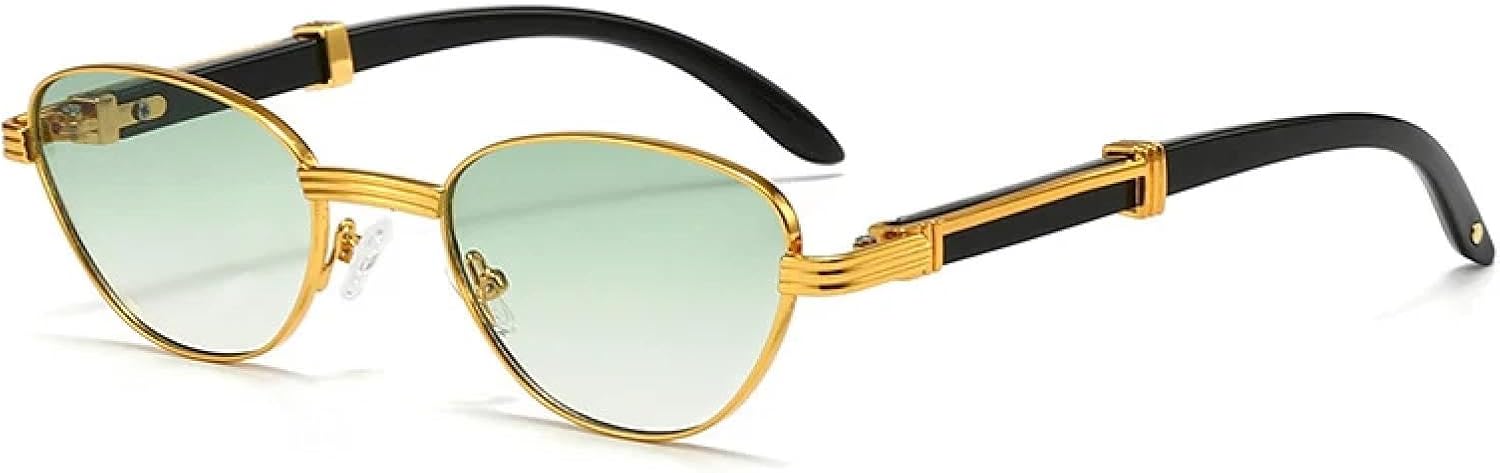 

Ретро маленькие солнцезащитные очки «кошачий глаз» для женщин, модные, с прозрачными градиентными линзами, защита от УФ-излучения UV400 для мужчин HHZZYVY, Golden Green